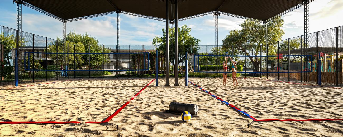 Quadra de beach tennis coberta