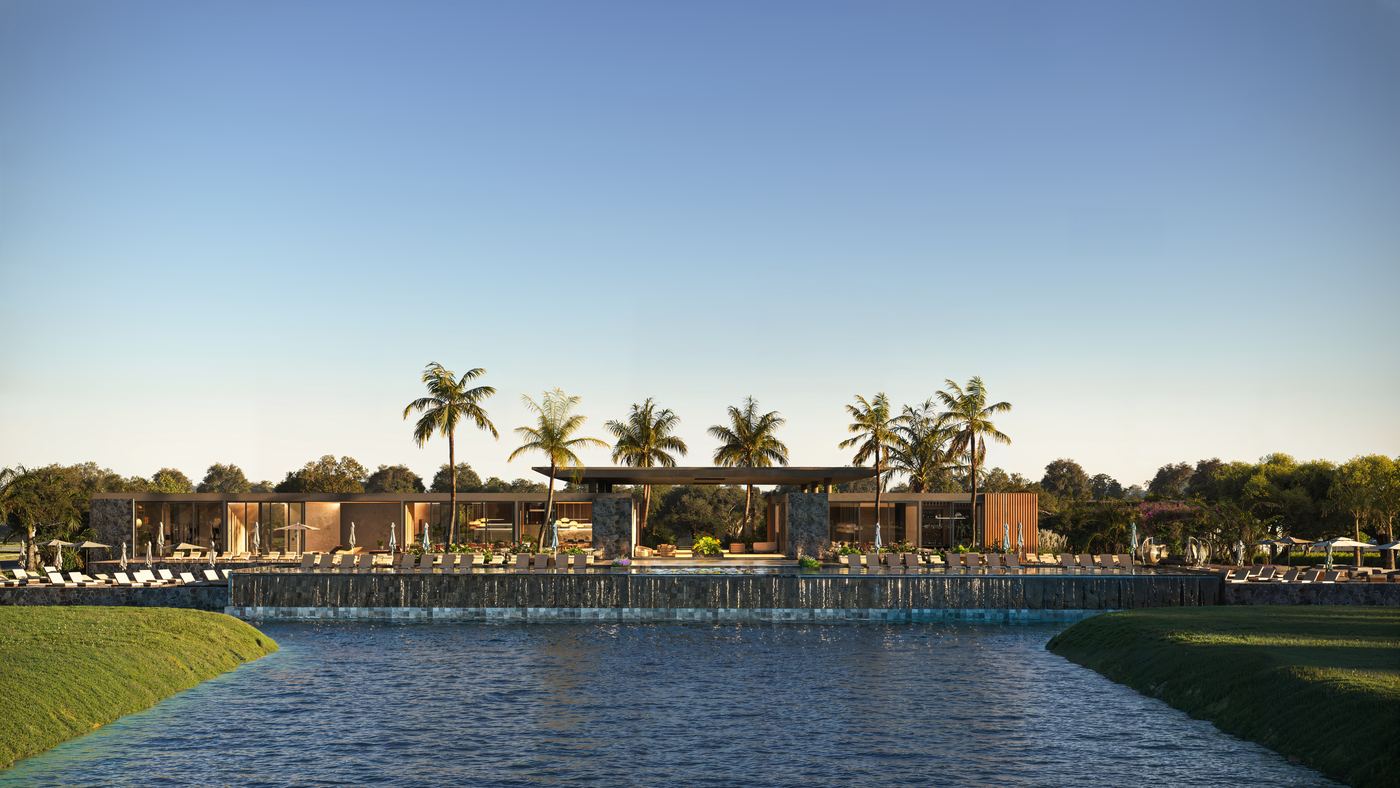Clube visto do outro lado do lago