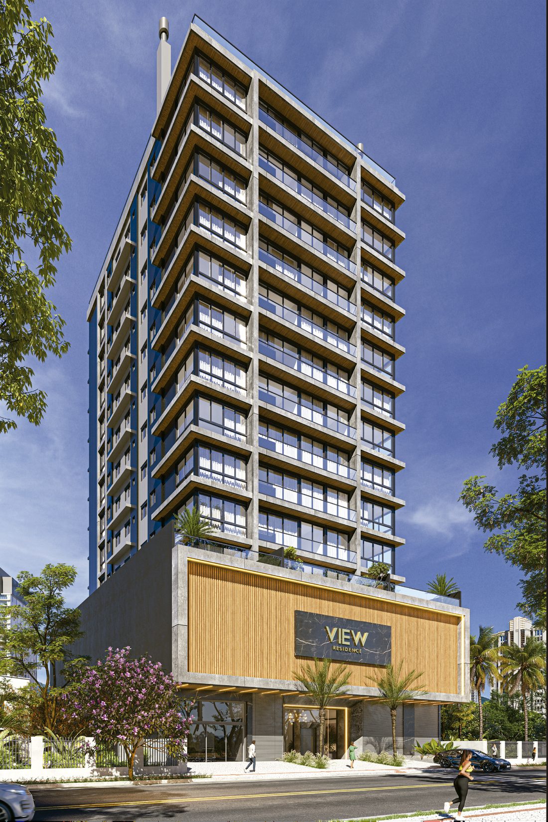 Perspectiva da fachada do View Residence
